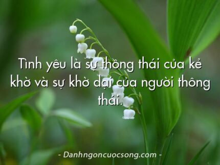 Tình yêu là sự thông thái của kẻ khờ và sự khờ dại của người thông thái.