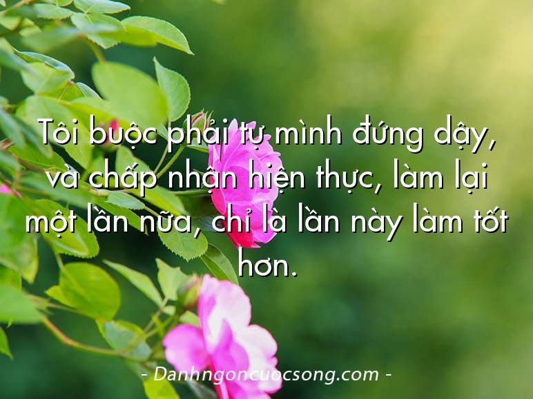 Tôi buộc phải tự mình đứng dậy, và chấp nhận hiện thực, làm lại một lần nữa, chỉ là lần này làm tốt hơn.