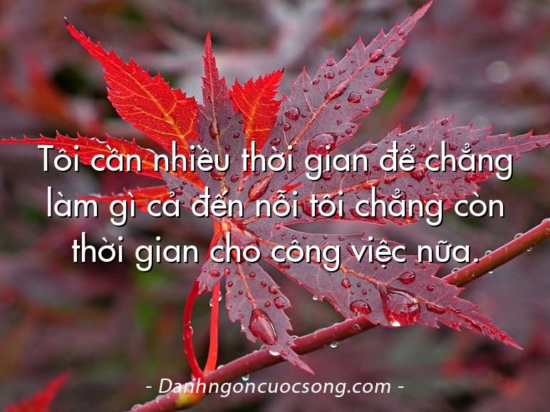 Tôi cần nhiều thời gian để chẳng làm gì cả đến nỗi tôi chẳng còn thời gian cho công việc nữa.