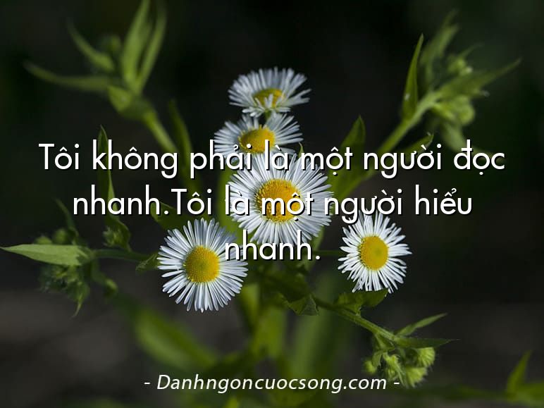 Tôi không phải là một người đọc nhanh.Tôi là một người hiểu nhanh.