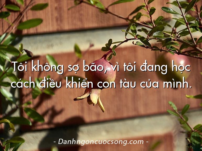 Tôi không sợ bão, vì tôi đang học cách điều khiển con tàu của mình.