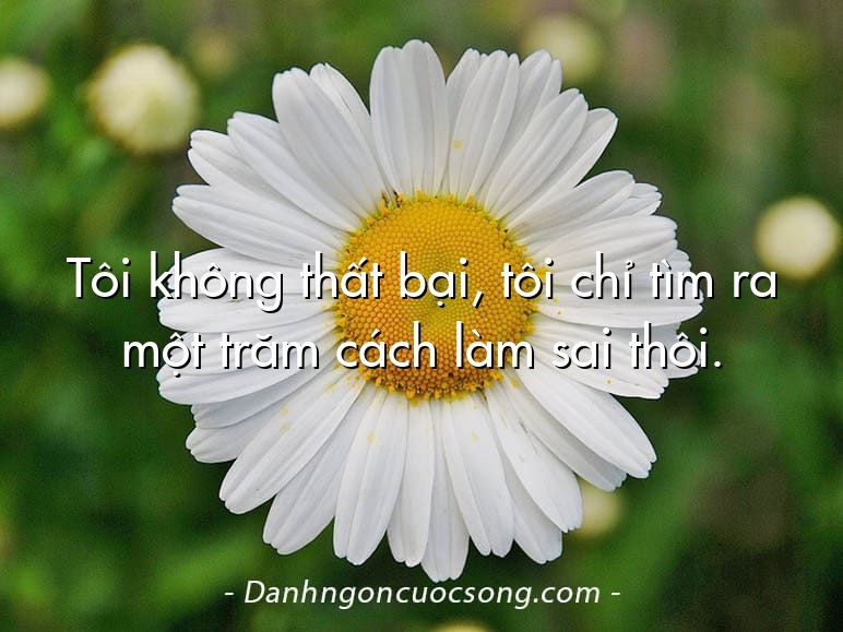 Tôi không thất bại, tôi chỉ tìm ra một trăm cách làm sai thôi.