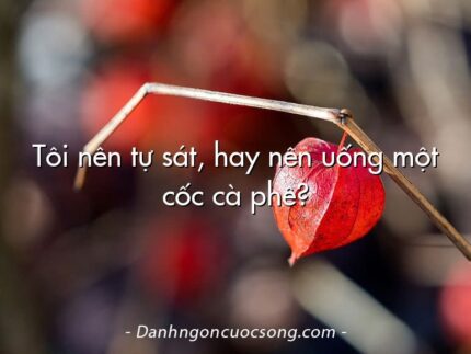 Tôi nên tự sát, hay nên uống một cốc cà phê?