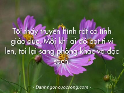 Tôi thấy truyền hình rất có tính giáo dục. Mỗi khi ai đó bật ti vi lên, tôi lại sang phòng khác và đọc sách.