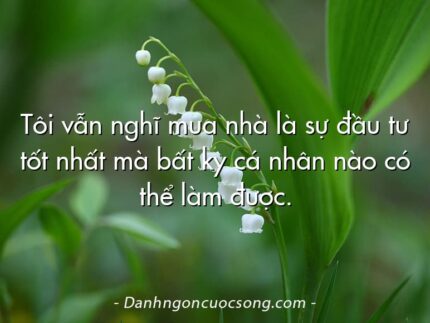 Tôi vẫn nghĩ mua nhà là sự đầu tư tốt nhất mà bất kỳ cá nhân nào có thể làm được.