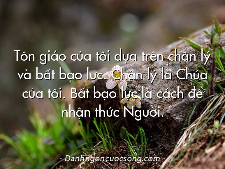 Tôn giáo của tôi dựa trên chân lý và bất bạo lực. Chân lý là Chúa của tôi. Bất bạo lực là cách để nhận thức Người.
