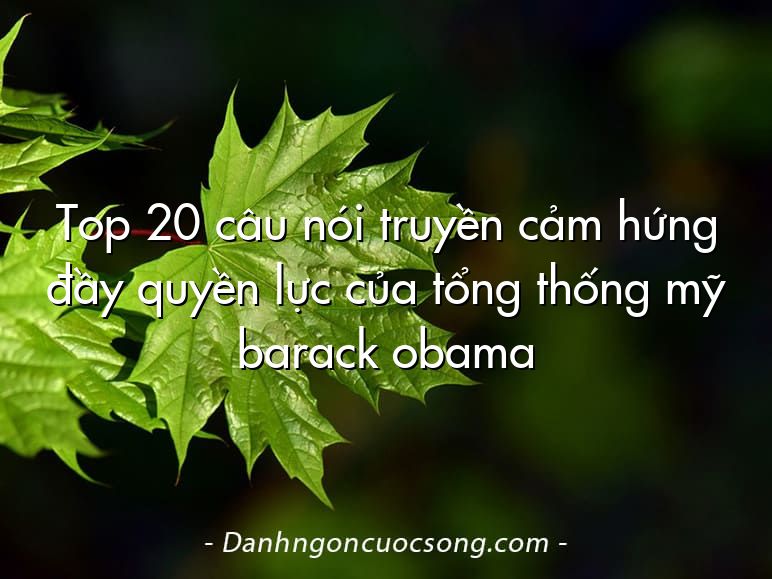 Top 20 câu nói truyền cảm hứng đầy quyền lực của tổng thống mỹ barack obama