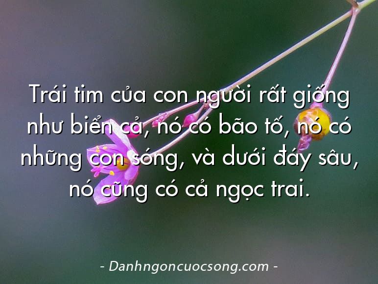 Trái tim của con người rất giống như biển cả, nó có bão tố, nó có những con sóng, và dưới đáy sâu, nó cũng có cả ngọc trai.