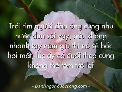 Trái tim người đàn ông cũng như nước đun sôi vậy, nếu không nhanh tay nắm giữ thì nó sẽ bốc hơi mất, lúc ấy có đuổi theo cũng không thể tóm trở lại