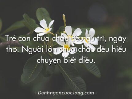 Trẻ con chưa chắc đều ấu trĩ, ngây thơ. Người lớn chưa chắc đều hiểu chuyện biết điều.