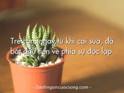 Trẻ con, ngay từ khi cai sữa, đã bắt đầu tiến về phía sự độc lập.