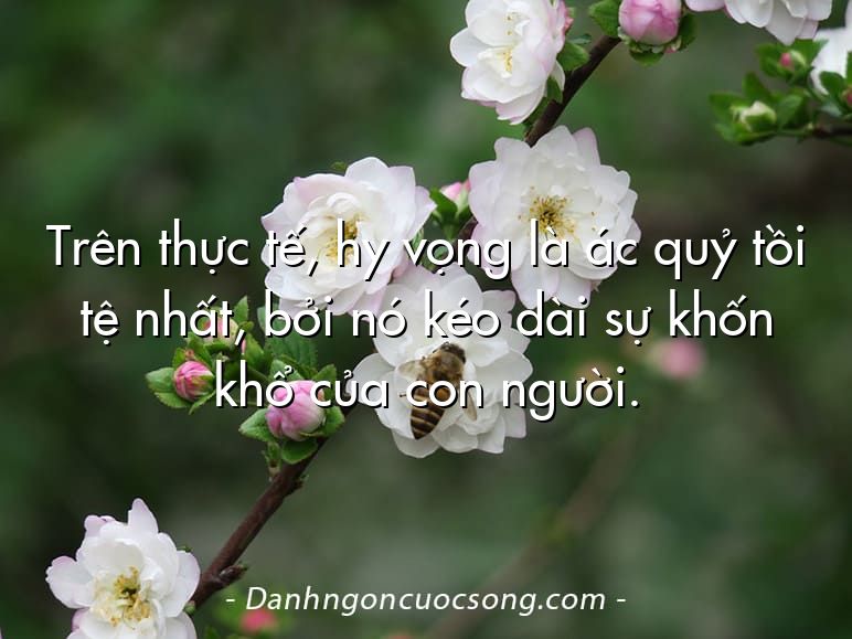 Trên thực tế, hy vọng là ác quỷ tồi tệ nhất, bởi nó kéo dài sự khốn khổ của con người.