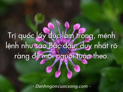 Trị quốc lấy đức làm trọng, mệnh lệnh như sao Bắc đẩu, duy nhất rõ ràng để mọi người tuân theo.