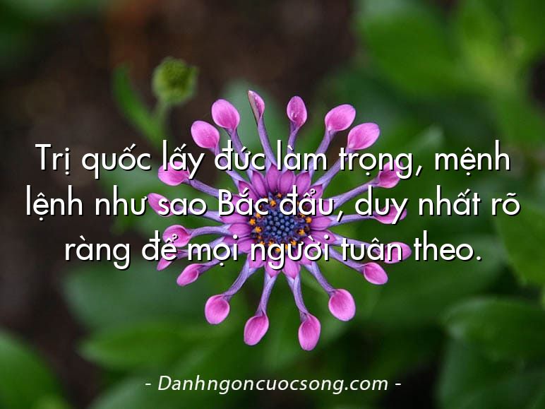 Trị quốc lấy đức làm trọng, mệnh lệnh như sao Bắc đẩu, duy nhất rõ ràng để mọi người tuân theo.
