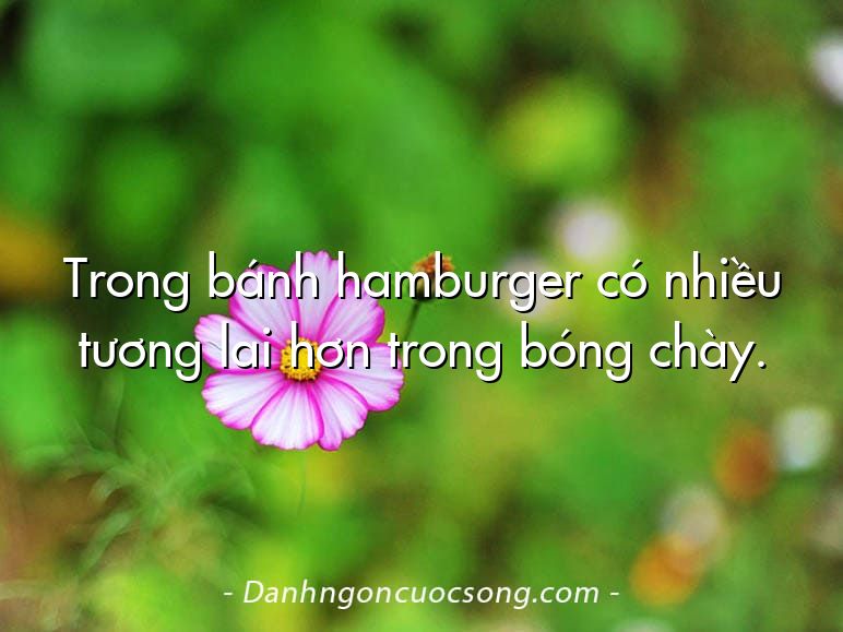 Trong bánh hamburger có nhiều tương lai hơn trong bóng chày.