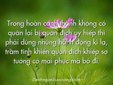 Trong hoàn cảnh thành không có quân lại bị quân địch uy hiếp thì phải dùng những hành động kì lạ, trầm tĩnh khiến quân địch khiếp sợ tưởng có mai phục mà bỏ đi.