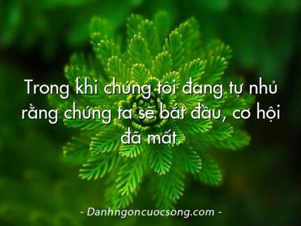 Trong khi chúng tôi đang tự nhủ rằng chúng ta sẽ bắt đầu, cơ hội đã mất.