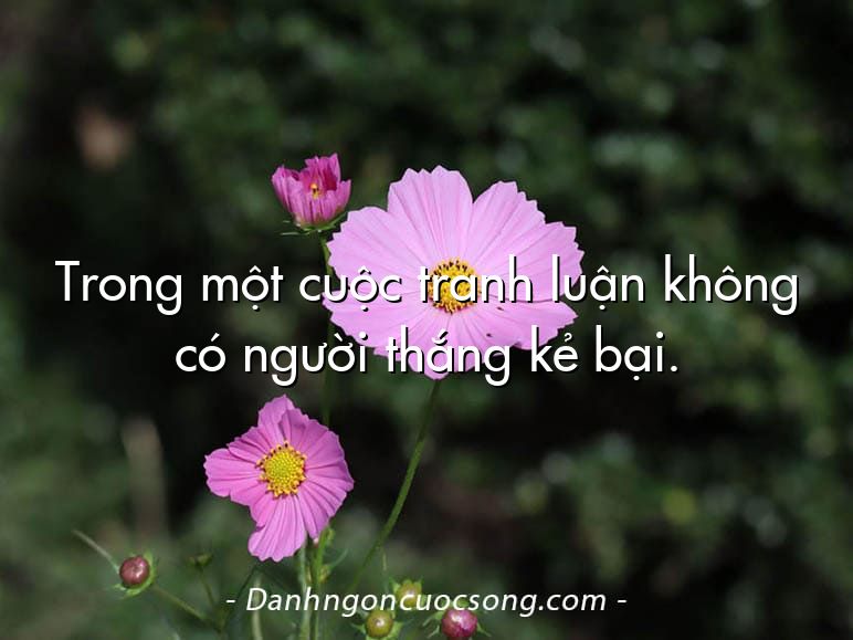 Trong một cuộc tranh luận không có người thắng kẻ bại.