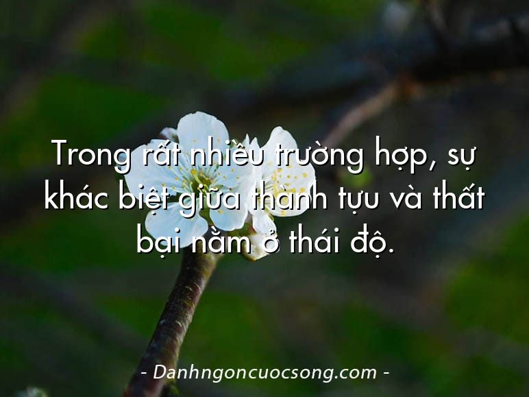 Trong rất nhiều trường hợp, sự khác biệt giữa thành tựu và thất bại nằm ở thái độ.