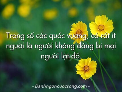 Trong số các quốc vương, có rất ít người là người không đáng bị mọi người lật đổ.