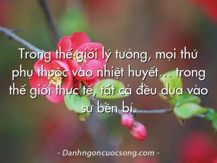 Trong thế giới lý tưởng, mọi thứ phụ thuộc vào nhiệt huyết… trong thế giới thực tế, tất cả đều dựa vào sự bền bỉ.