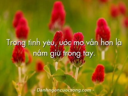 Trong tình yêu, ước mơ vẫn hơn là nắm giữ trong tay.