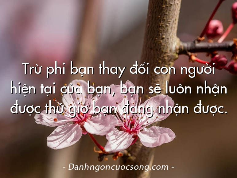 Trừ phi bạn thay đổi con người hiện tại của bạn, bạn sẽ luôn nhận được thứ giờ bạn đang nhận được.