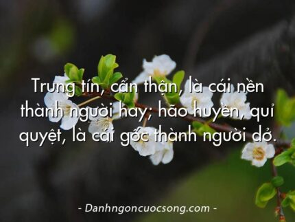Trung tín, cẩn thận, là cái nền thành người hay; hão huyền, quỉ quyệt, là cái gốc thành người dở.