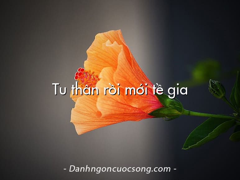 Tu thân rồi mới tề gia