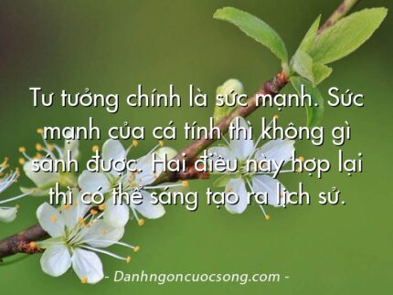 Tư tưởng chính là sức mạnh. Sức mạnh của cá tính thì không gì sánh được. Hai điều này hợp lại thì có thể sáng tạo ra lịch sử.