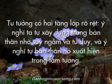 Tư tưởng có hai tầng lớp rõ rệt: ý nghĩ ta tự xây dựng trong bản thân nhờ suy ngẫm và tư duy, và ý nghĩ tự bản thân nó xuất hiện trong tâm tưởng.
