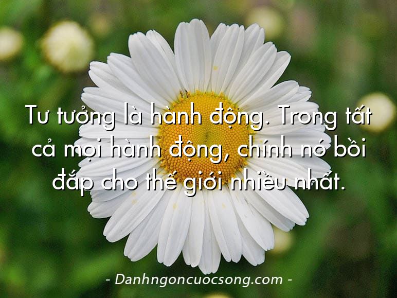 Tư tưởng là hành động. Trong tất cả mọi hành động, chính nó bồi đắp cho thế giới nhiều nhất.