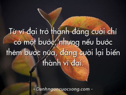 Từ vĩ đại trở thành đáng cười chỉ có một bước, nhưng nếu bước thêm bước nữa, đáng cười lại biến thành vĩ đại.