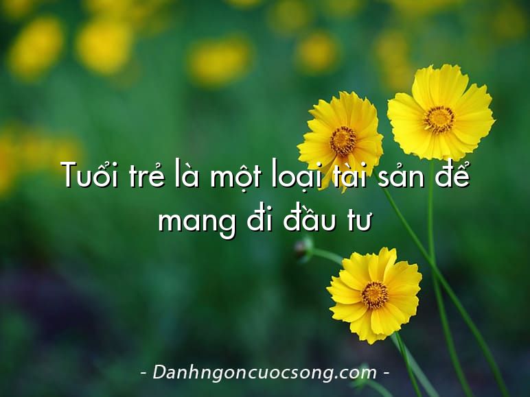 Tuổi trẻ là một loại tài sản để mang đi đầu tư