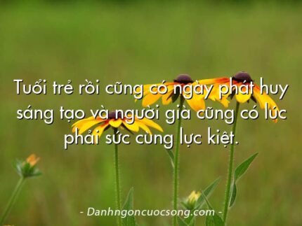 Tuổi trẻ rồi cũng có ngày phát huy sáng tạo và người già cũng có lúc phải sức cùng lực kiệt.