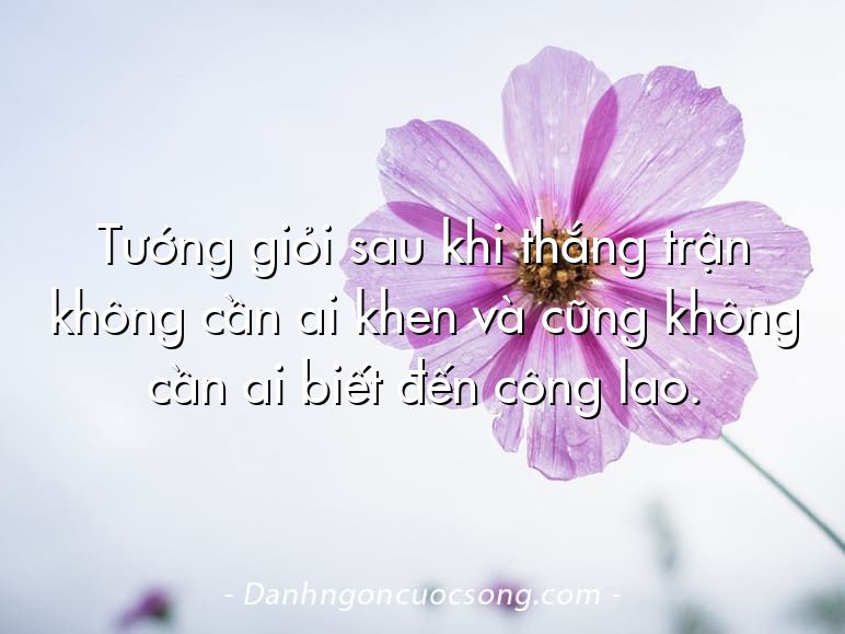 Tướng giỏi sau khi thắng trận không cần ai khen và cũng không cần ai biết đến công lao.