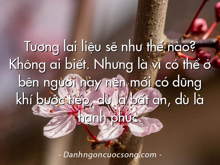 Tương lai liệu sẽ như thế nào? Không ai biết. Nhưng là vì có thể ở bên người này nên mới có dũng khí bước tiếp, dù là bất an, dù là hạnh phúc.