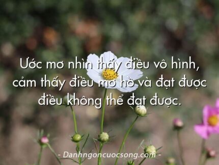 Ước mơ nhìn thấy điều vô hình, cảm thấy điều mơ hồ và đạt được điều không thể đạt được.
