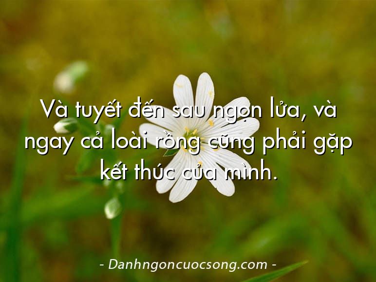 Và tuyết đến sau ngọn lửa, và ngay cả loài rồng cũng phải gặp kết thúc của mình.