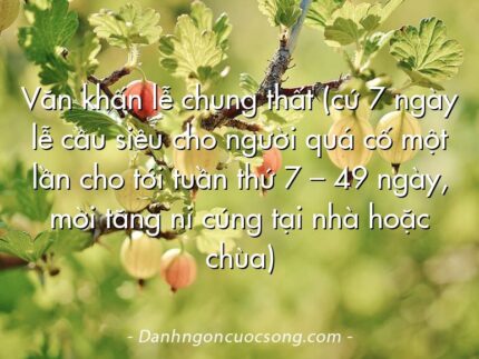 Văn khấn lễ chung thất (cứ 7 ngày lễ cầu siêu cho người quá cố một lần cho tới tuần thứ 7 – 49 ngày, mời tăng ni cúng tại nhà hoặc chùa)