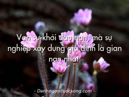 Vạn sự khởi đầu nan, mà sự nghiệp xây dựng gia đình là gian nan nhất.