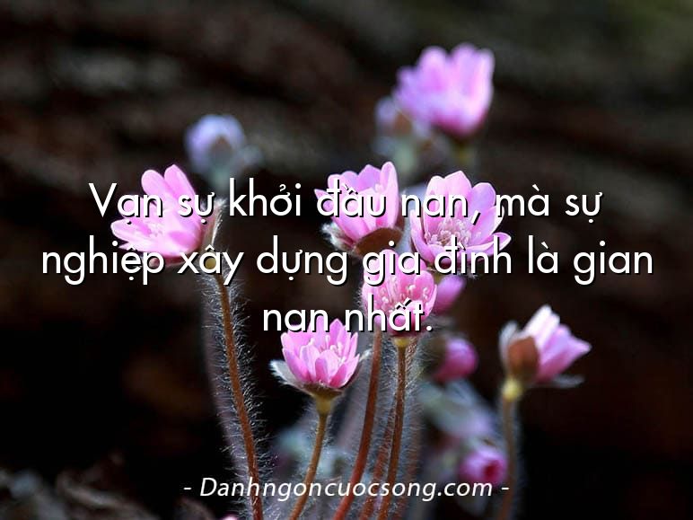 Vạn sự khởi đầu nan, mà sự nghiệp xây dựng gia đình là gian nan nhất.