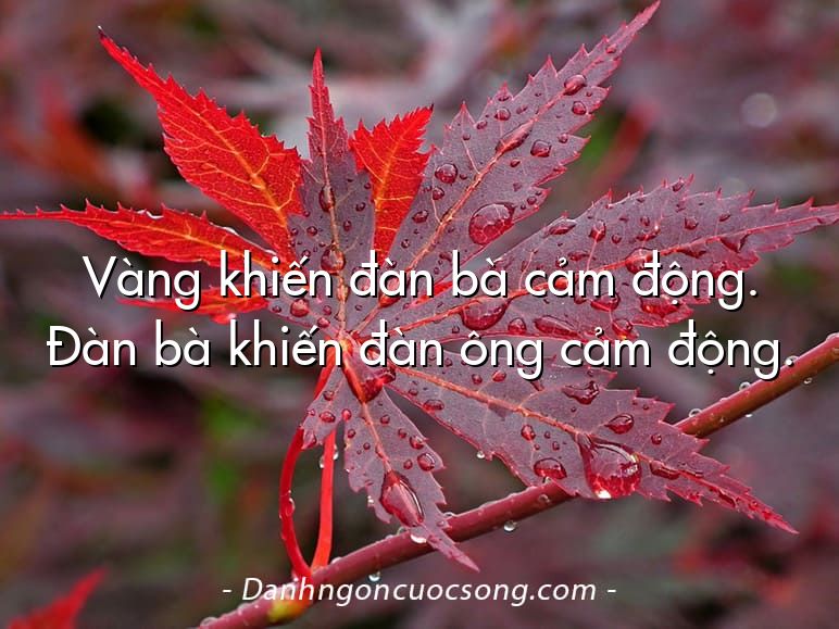 Vàng khiến đàn bà cảm động. Đàn bà khiến đàn ông cảm động.