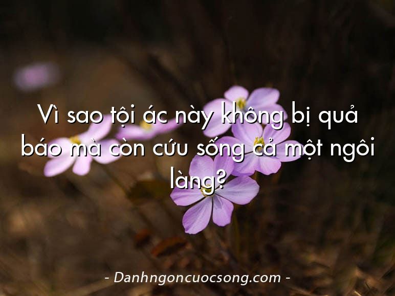 Vì sao tội ác này không bị quả báo mà còn cứu sống cả một ngôi làng?