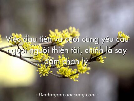 Việc đầu tiên và cuối cùng yêu cầu người người thiên tài, chính là say đắm chân lý.