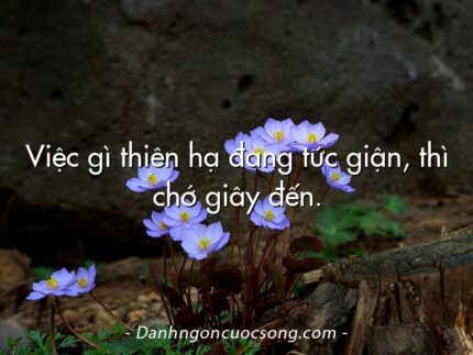Việc gì thiên hạ đang tức giận, thì chớ giây đến.
