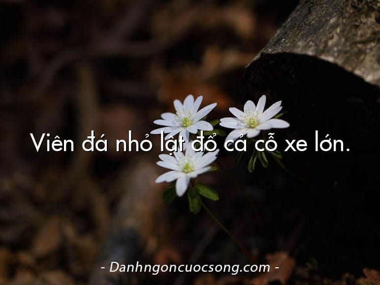 Viên đá nhỏ lật đổ cả cỗ xe lớn.