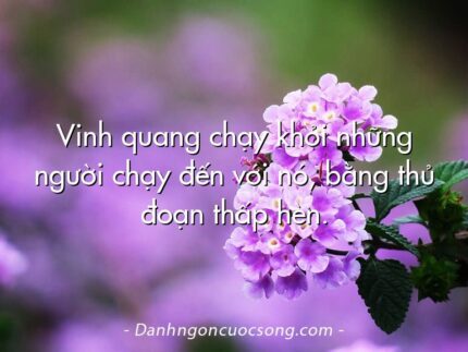 Vinh quang chạy khỏi những người chạy đến với nó, bằng thủ đoạn thấp hèn.