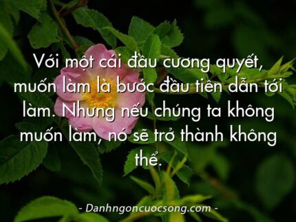 Với một cái đầu cương quyết, muốn làm là bước đầu tiên dẫn tới làm. Nhưng nếu chúng ta không muốn làm, nó sẽ trở thành không thể.