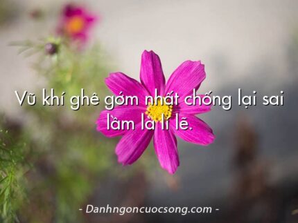 Vũ khí ghê gớm nhất chống lại sai lầm là lí lẽ.